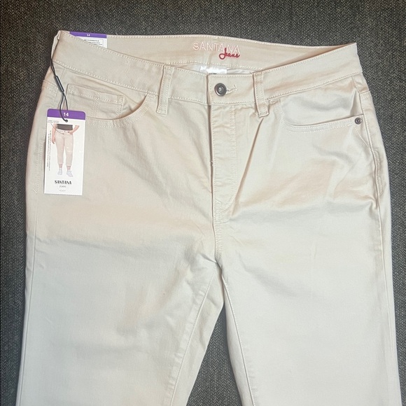 NWT Santana Tummy Control Jeans in Cream Rolled Cuff sz 14 - Picture 3 of 11